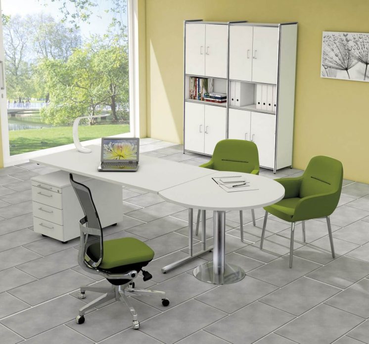 Schreibtisch Sevilla mit Besprechungstisch | Büromöbel