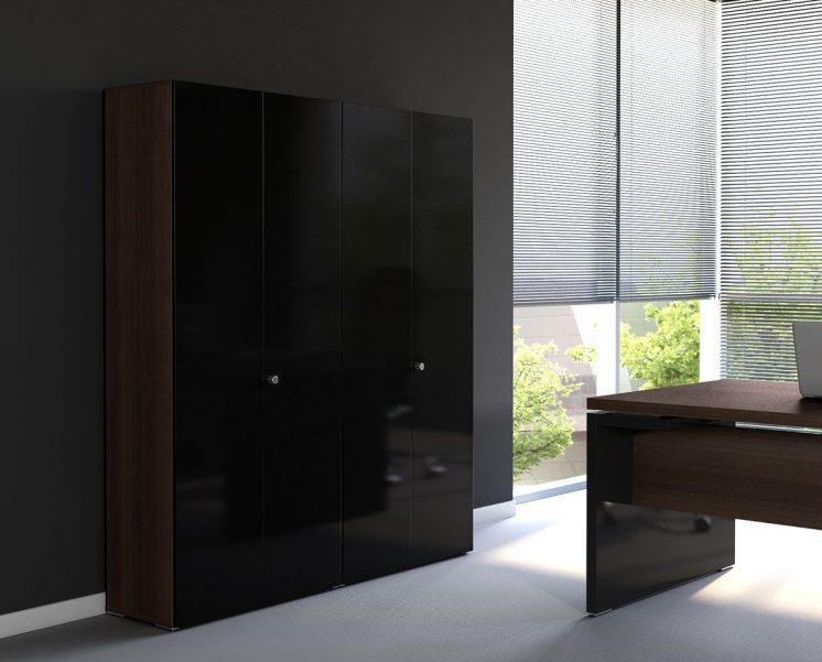 Eleganter Aktenschrank FARO, Hochglanztüren | Büromöbel